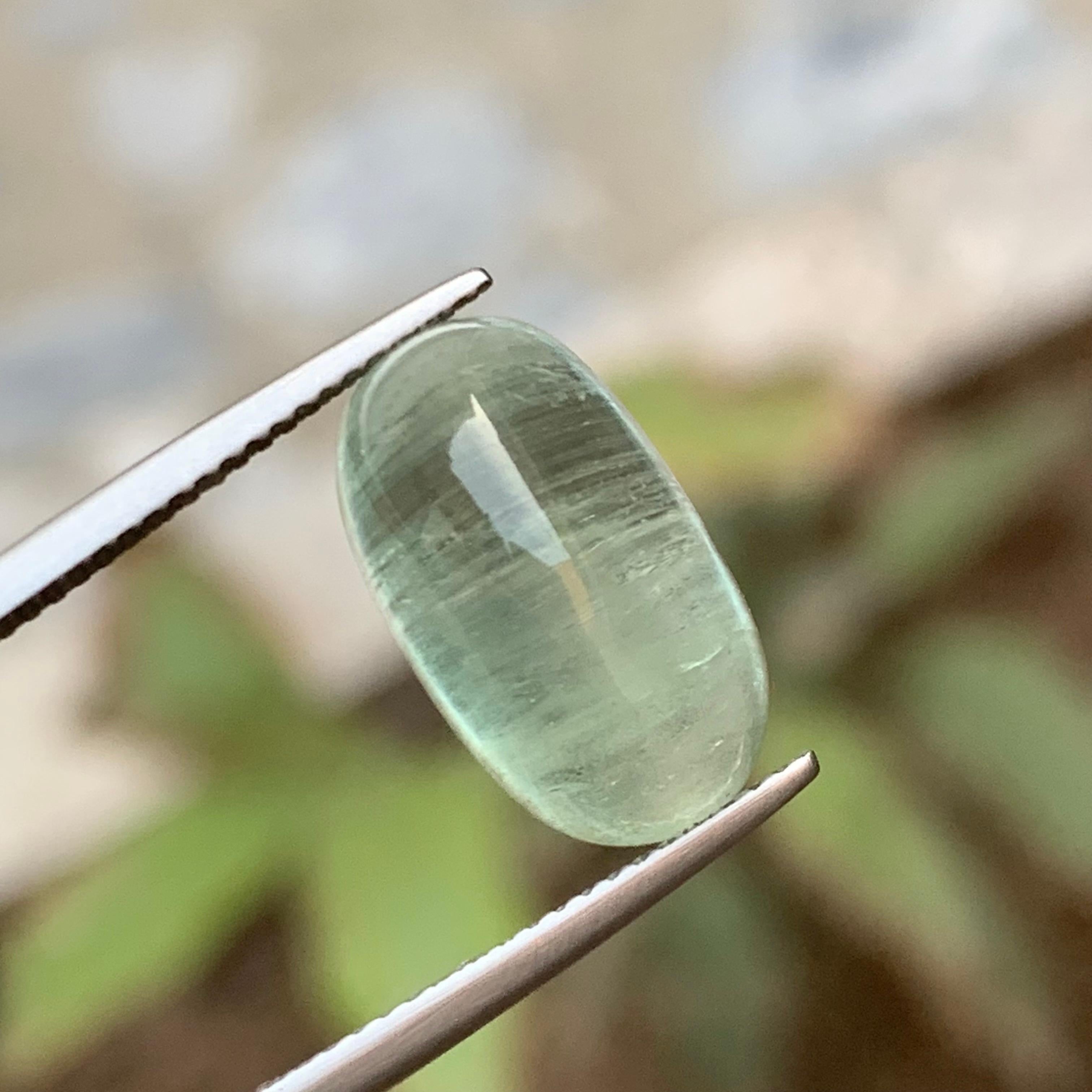 Natural Pale Green Beryl Ring Necklace Pendant Loose Gemstone Cabochon 9 Carat For Sale 7