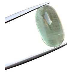 Collar Colgante Anillo Berilo Verde Pálido Natural Cabujón Gema Suelta 9 Quilates
