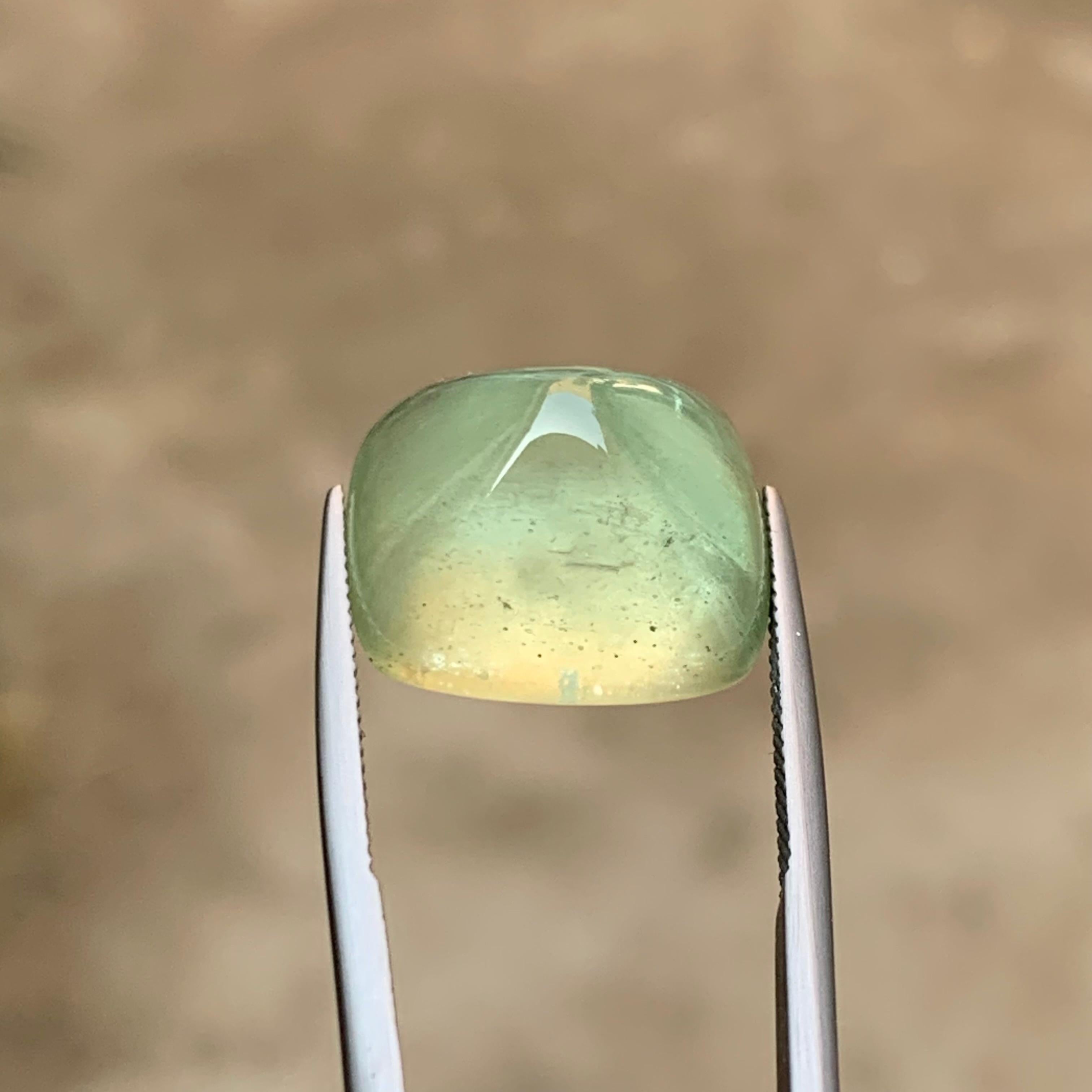 Natural Pale Green Beryl Ring Pendant Loose Gemstone Sugarloaf Cabochon 23.05Ct For Sale 5