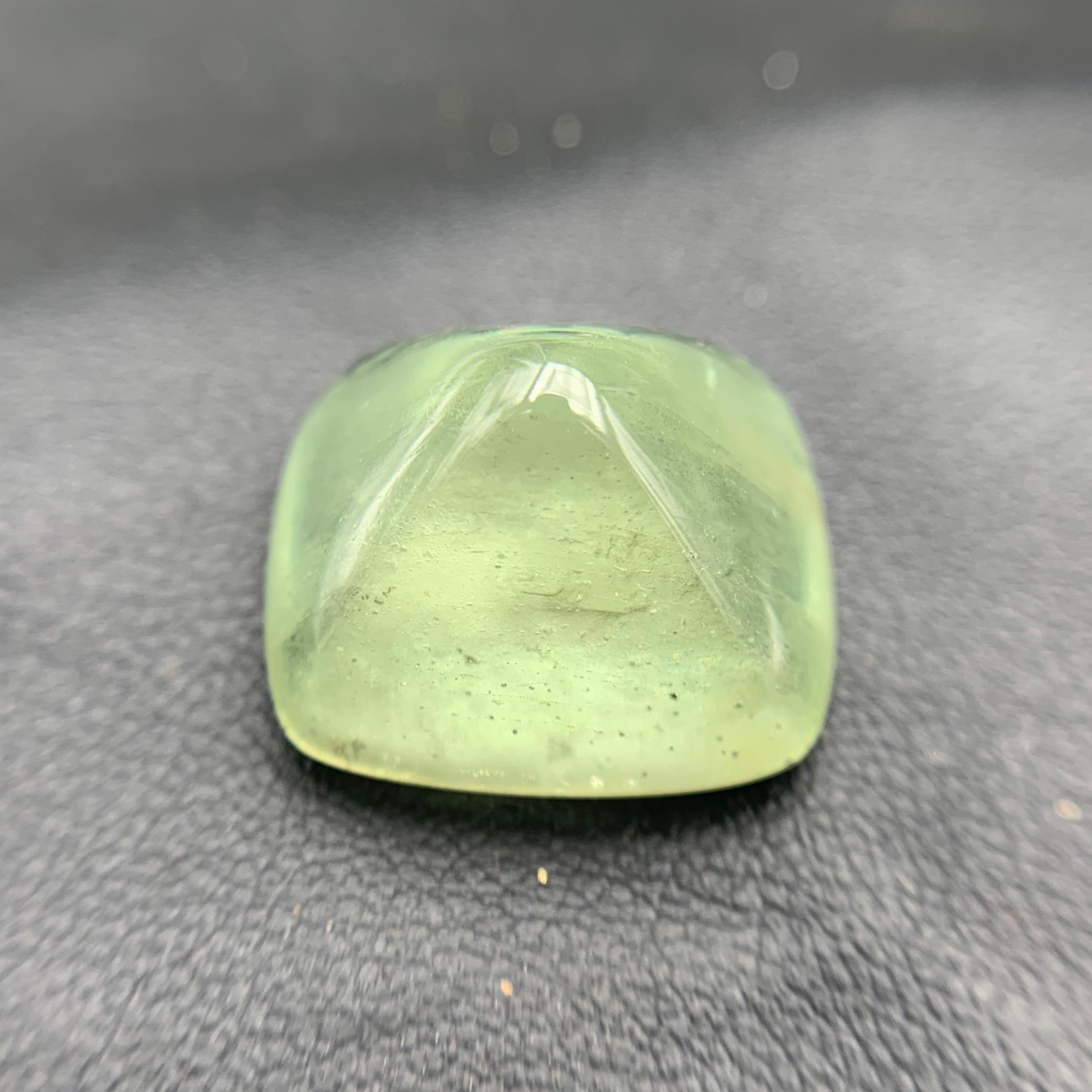 Natural Pale Green Beryl Ring Pendant Loose Gemstone Sugarloaf Cabochon 23.05Ct For Sale 6