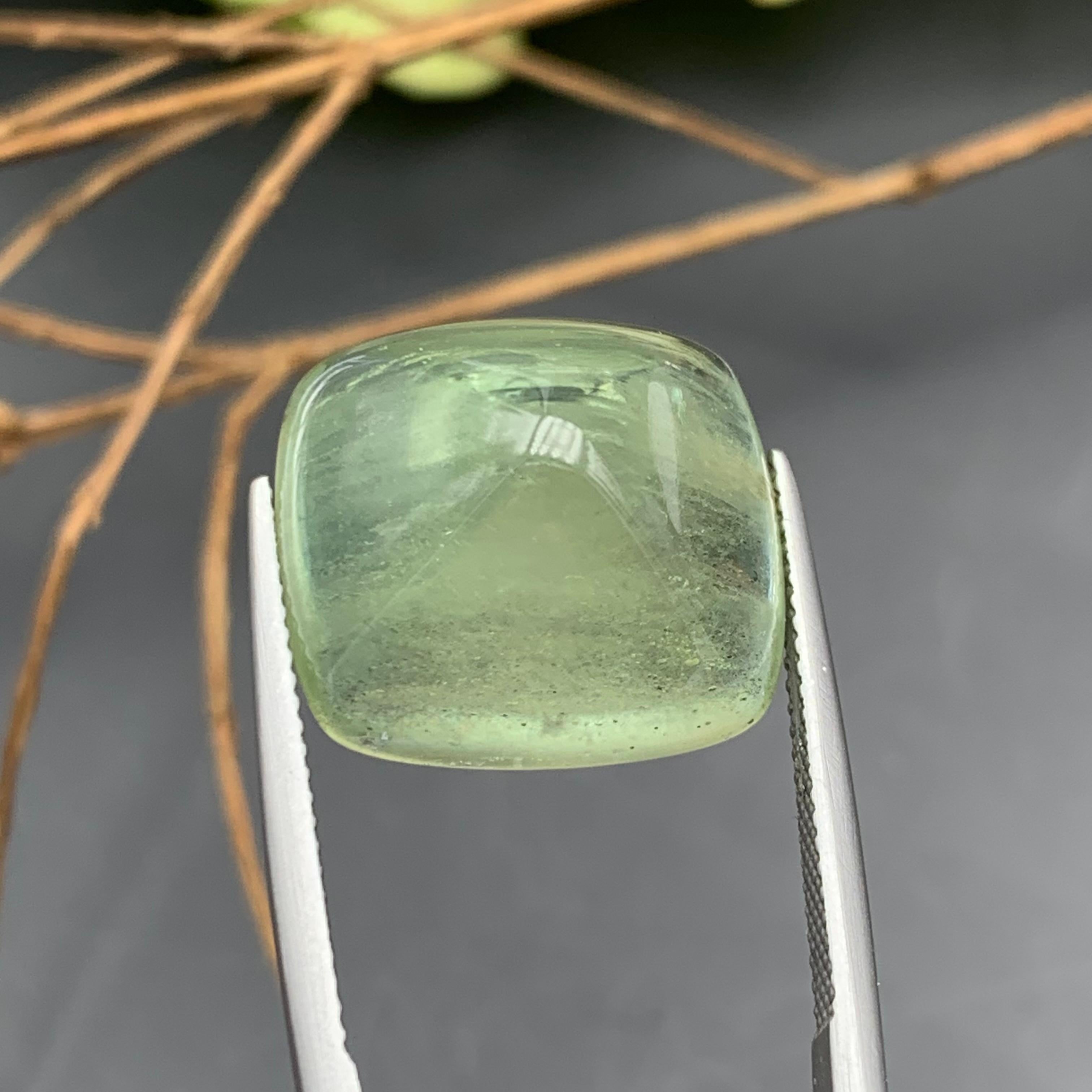 Natural Pale Green Beryl Ring Pendant Loose Gemstone Sugarloaf Cabochon 23.05Ct For Sale 7