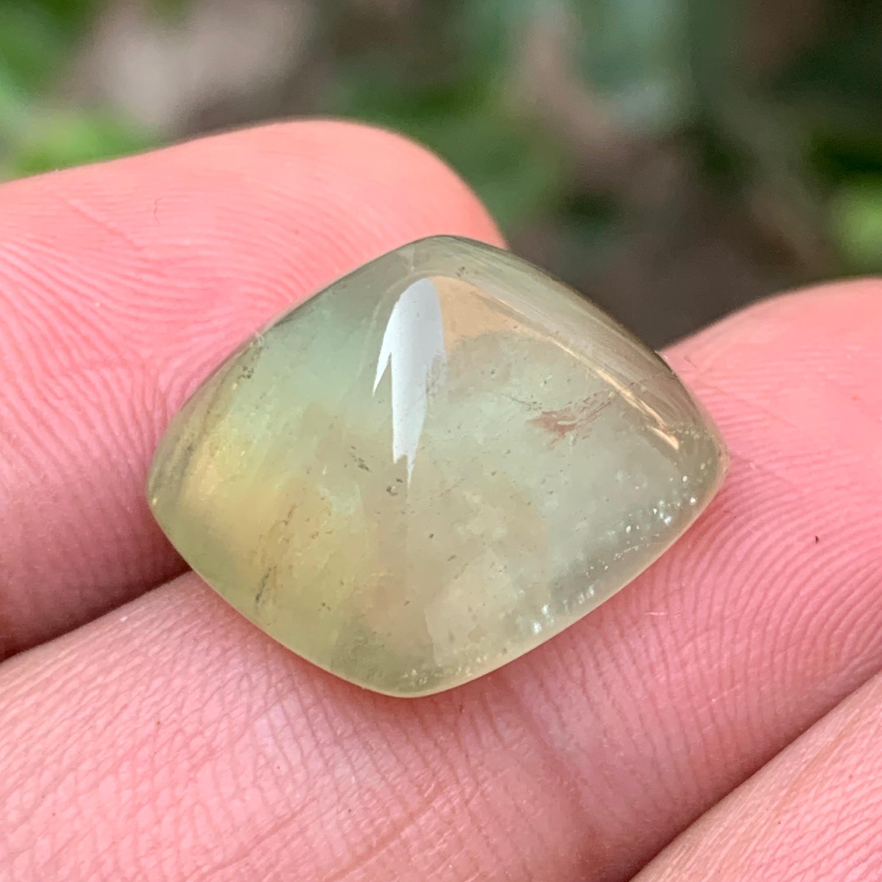 Natural Pale Green Beryl Ring Pendant Loose Gemstone Sugarloaf Cabochon 23.05Ct For Sale 8