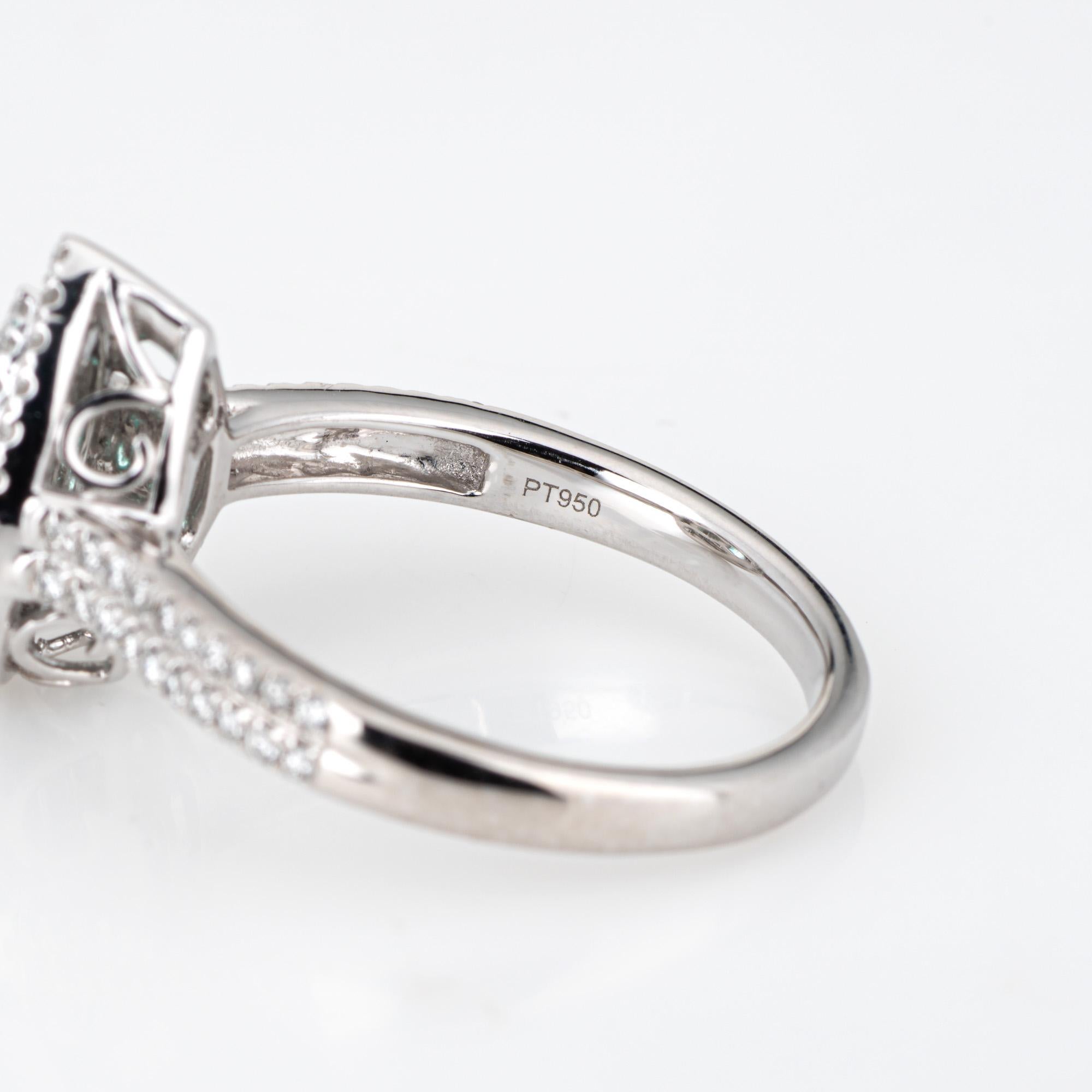 Natural Paraiba Tourmaline Ring Diamond Sz 8.25 Estate CERT Platinum Jewelry For Sale 1
