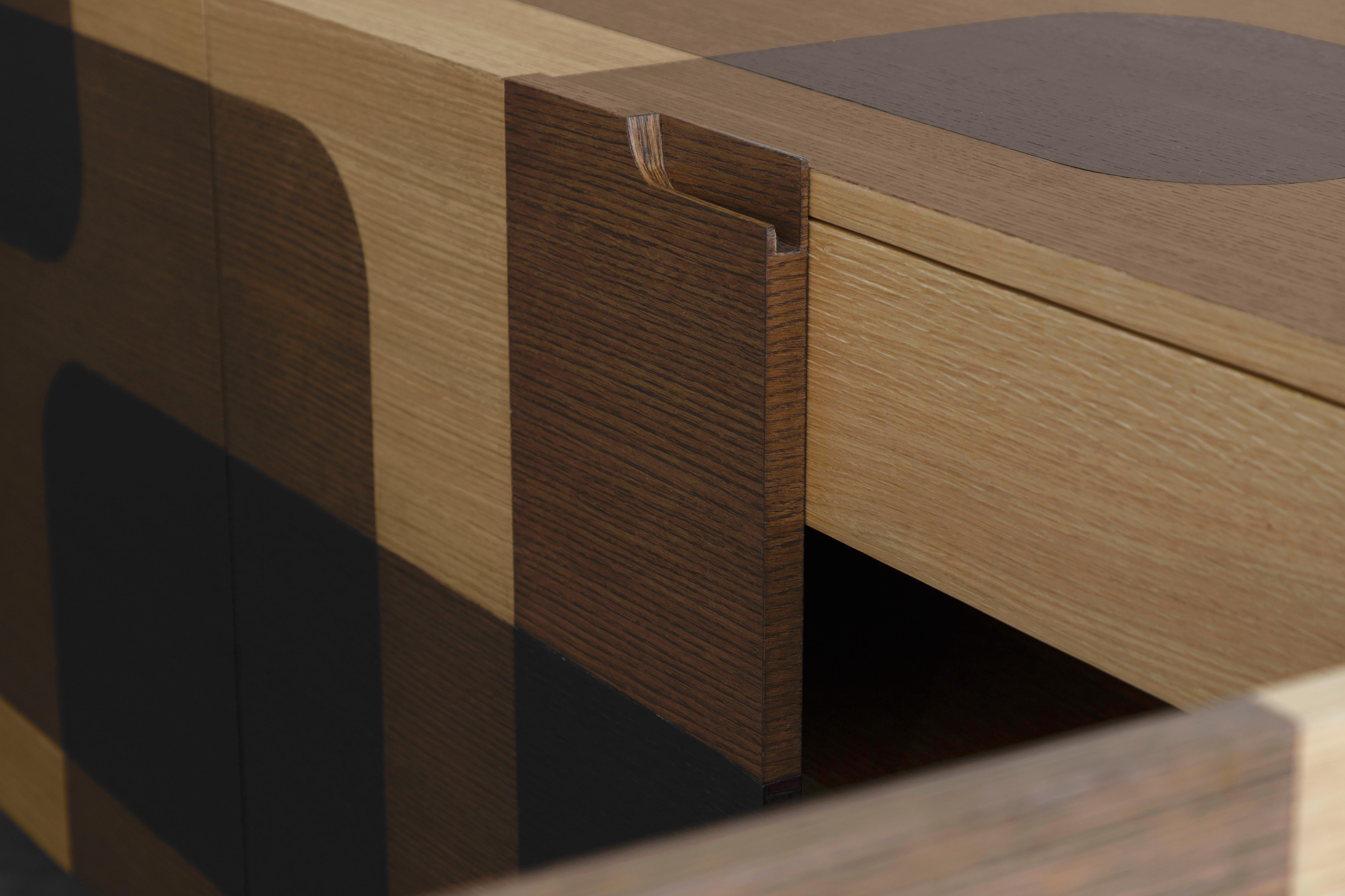 Bodega Sideboard, Credenza, Console, Warm Wood Marquetry Veneer by Joel Escalona im Angebot 3