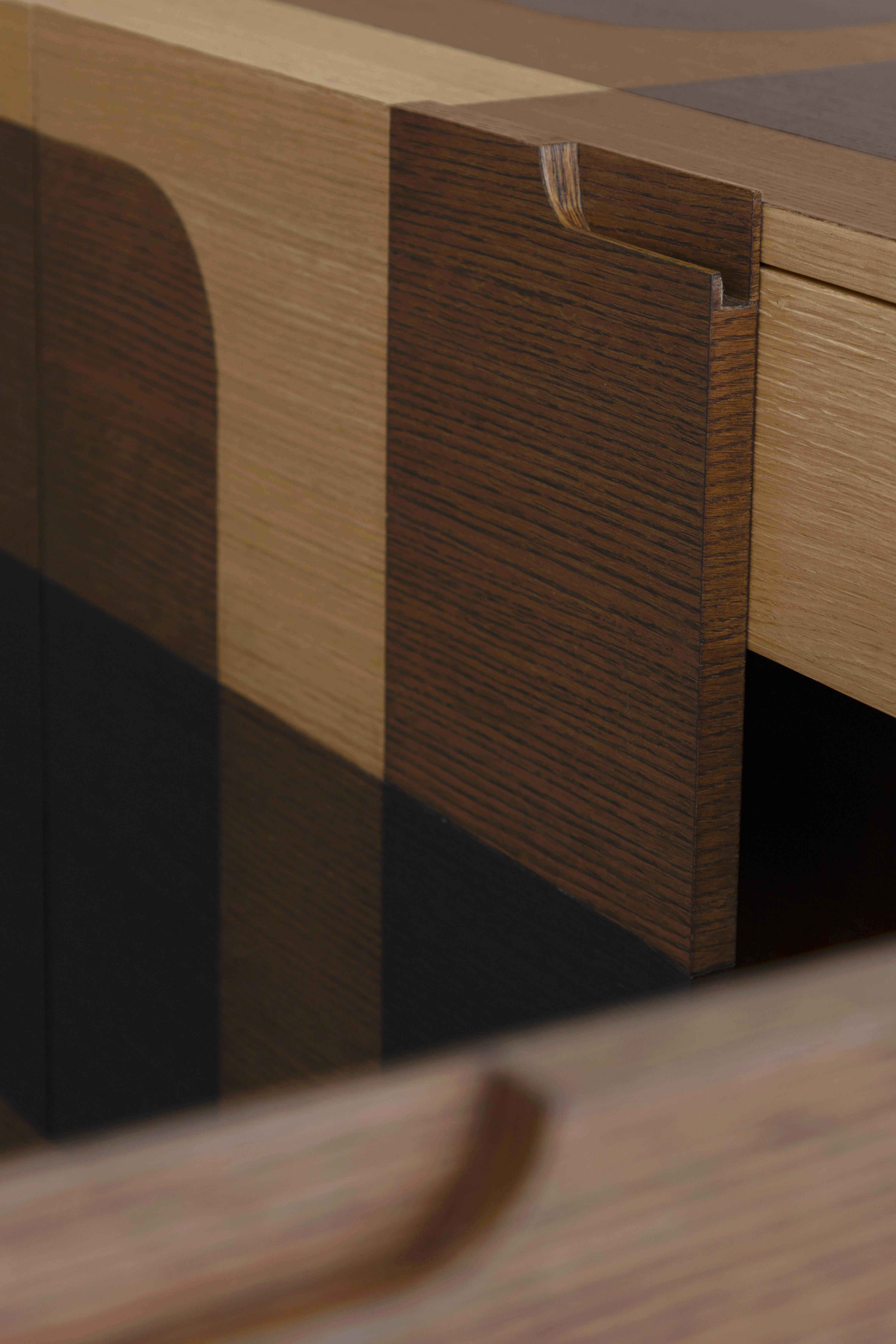 Bodega Sideboard, Credenza, Console, Warm Wood Marquetry Veneer by Joel Escalona im Angebot 4