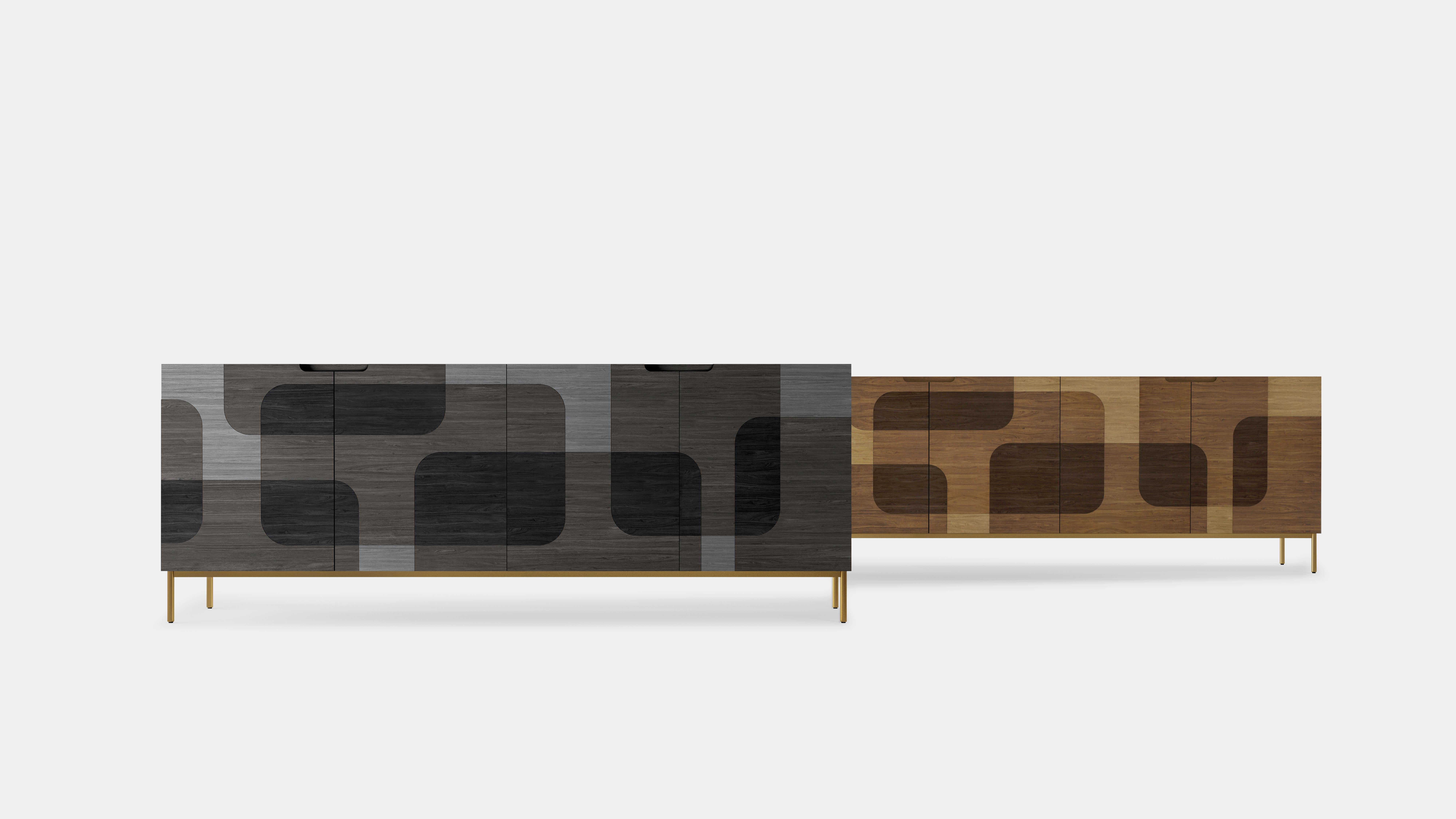 Bodega Sideboard, Credenza, Console, Warm Wood Marquetry Veneer by Joel Escalona im Angebot 7