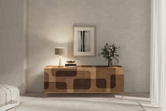 Bodega Sideboard, Credenza, Console, Warm Wood Marquetry Veneer by Joel Escalona