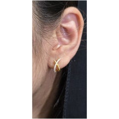 Nature Pave Diamond 14k Solid Gold Designer Earring Wedding Anniversary Ring.