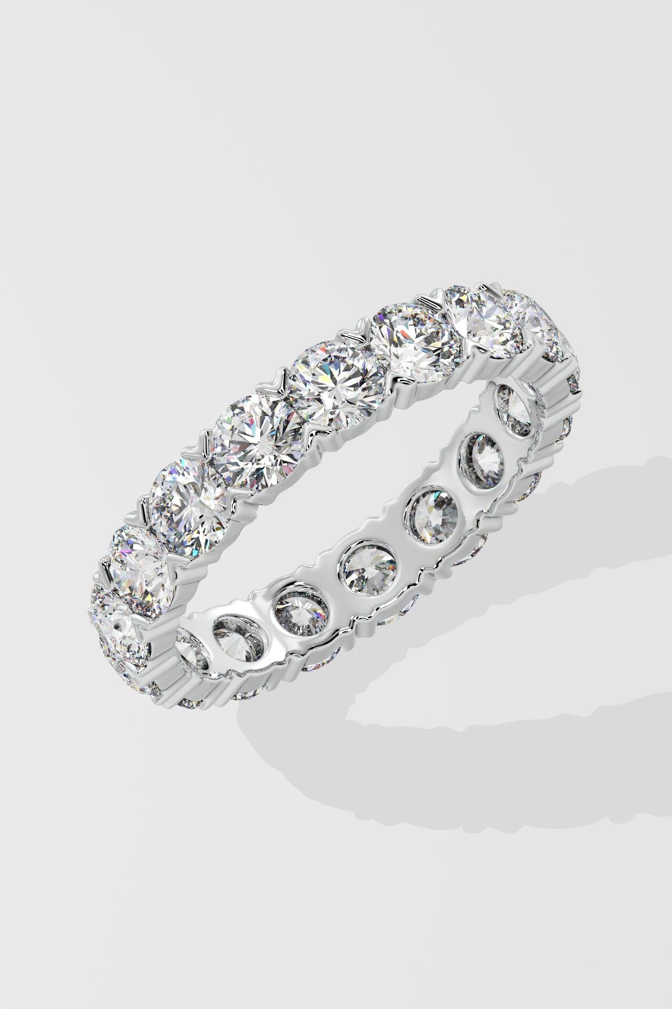 Natürlicher Pave Diamant 14k Weißgold Eternity Band Schöner Jahrestag Elegant im Angebot 4