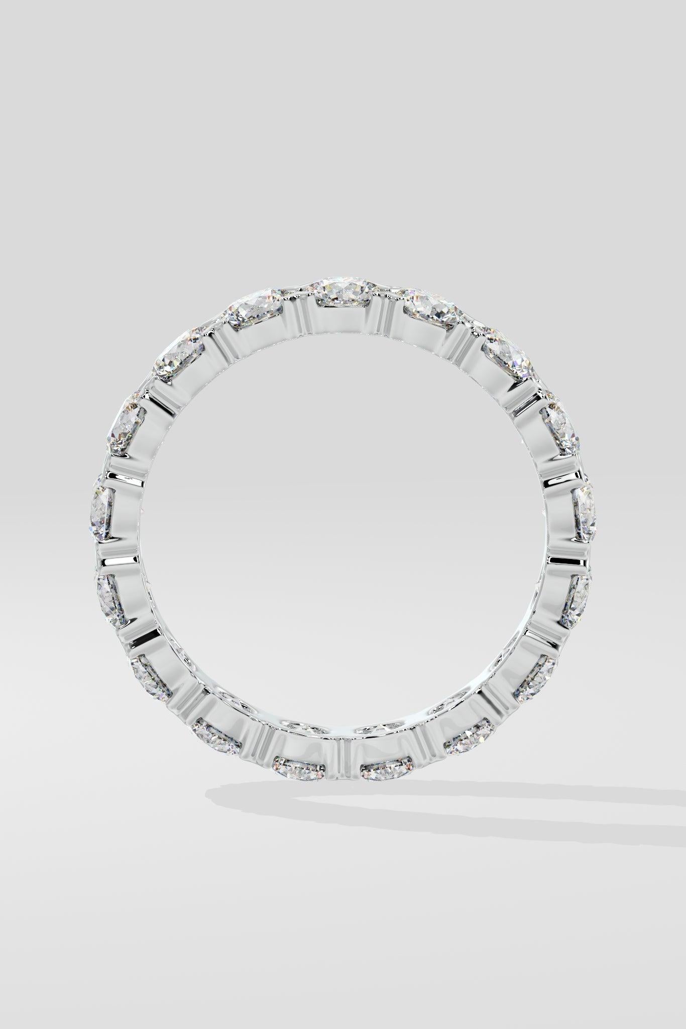 Natürlicher Pave Diamant 14k Weißgold Eternity Band Schöner Jahrestag Elegant im Angebot 5