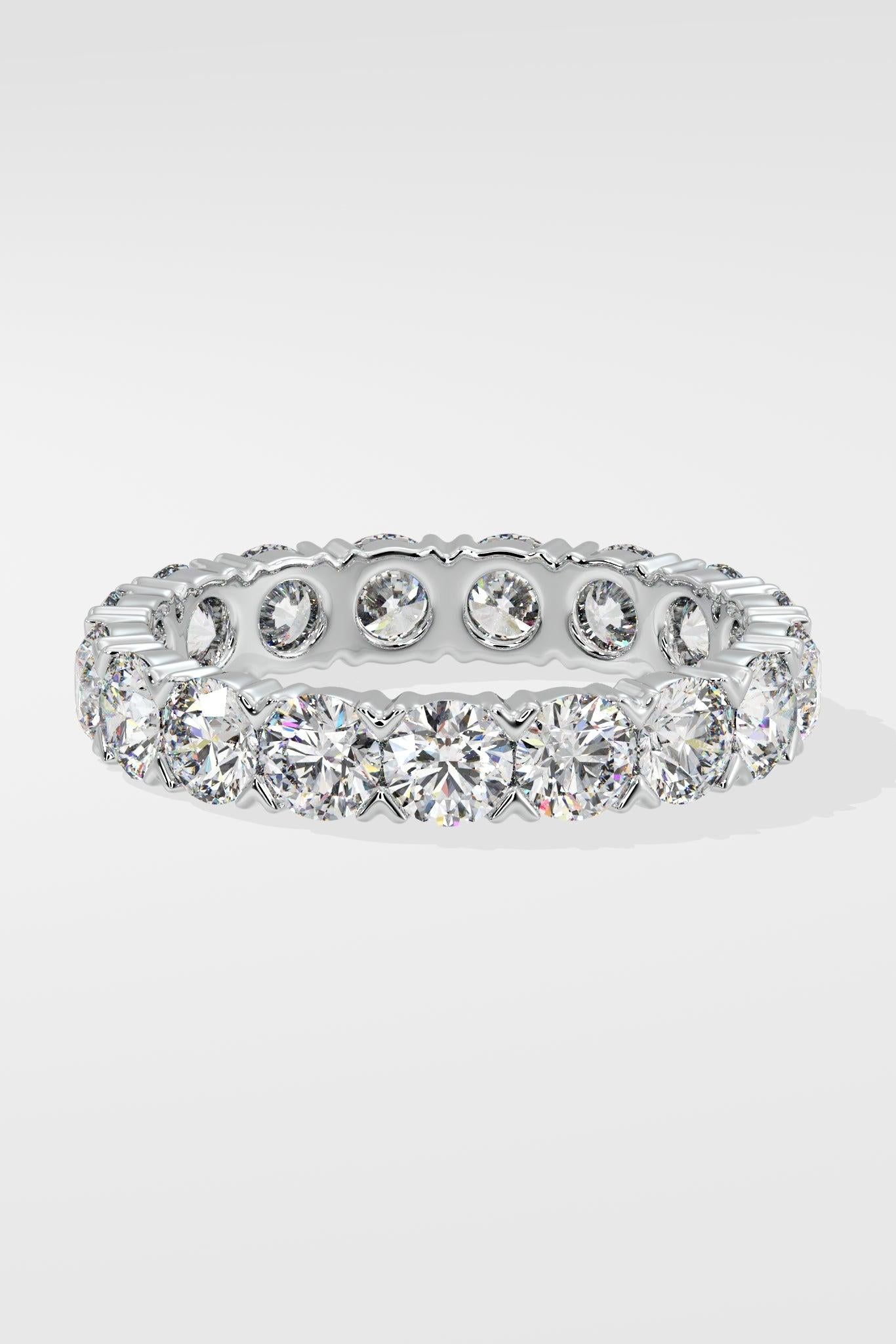 Natürlicher Pave Diamant 14k Weißgold Eternity Band Schöner Jahrestag Elegant (Art déco) im Angebot