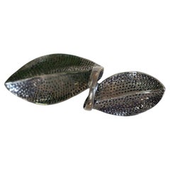 Natural Pave Diamond 925 Sterling Silver Leaf Full Finger Shaped Ring Jewellery