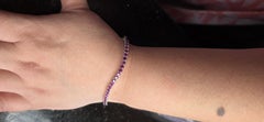 Natural pave diamond and pueple garnet Bracelet 925 Sterling Silver Bracelet