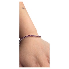 Natural pave diamond and pueple garnet Bracelet 925 Sterling Silver Bracelet