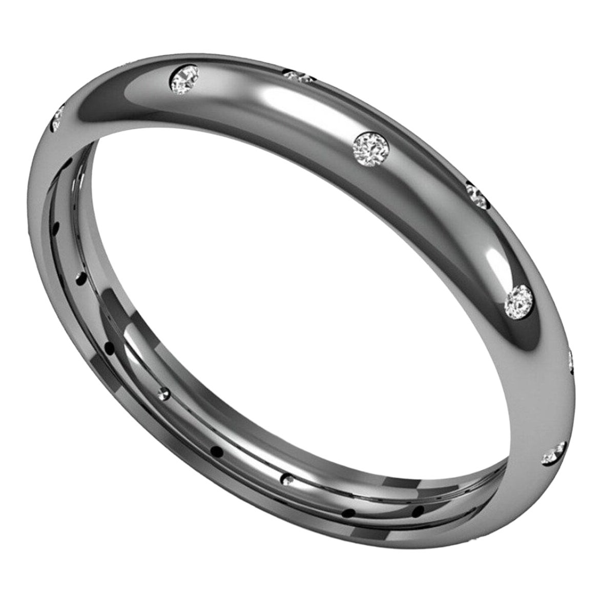 Natural Pave Diamond Band Ring For Women 925 Silver Beautiful Anniversary Gift.