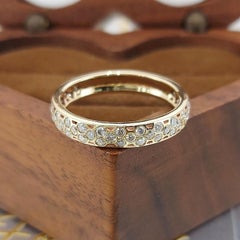 Natural Pave Diamond Band Ring For Women 925 Sterling Silver Anniversary Gift.