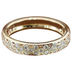 Natural Pave Diamond Band Ring For Women 925 Sterling Silver Anniversary Gift.