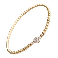 Natural Pave Diamond Bracelet 925 Sterling Silver Beaded Bracelet For Women.