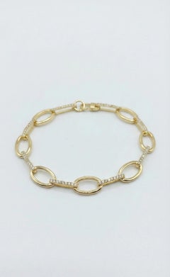 Natural Pave Diamond Bracelet For Women 925 Sterling Silver Chain Bracelet Gift