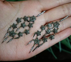 Natural Pave Diamond Chandelier Earring 925 Silver 14k Gold
