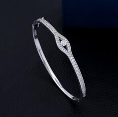 Natural Pave Diamond Cuff Bracelet 925 Sterling Silver Beautiful Bracelt For Her