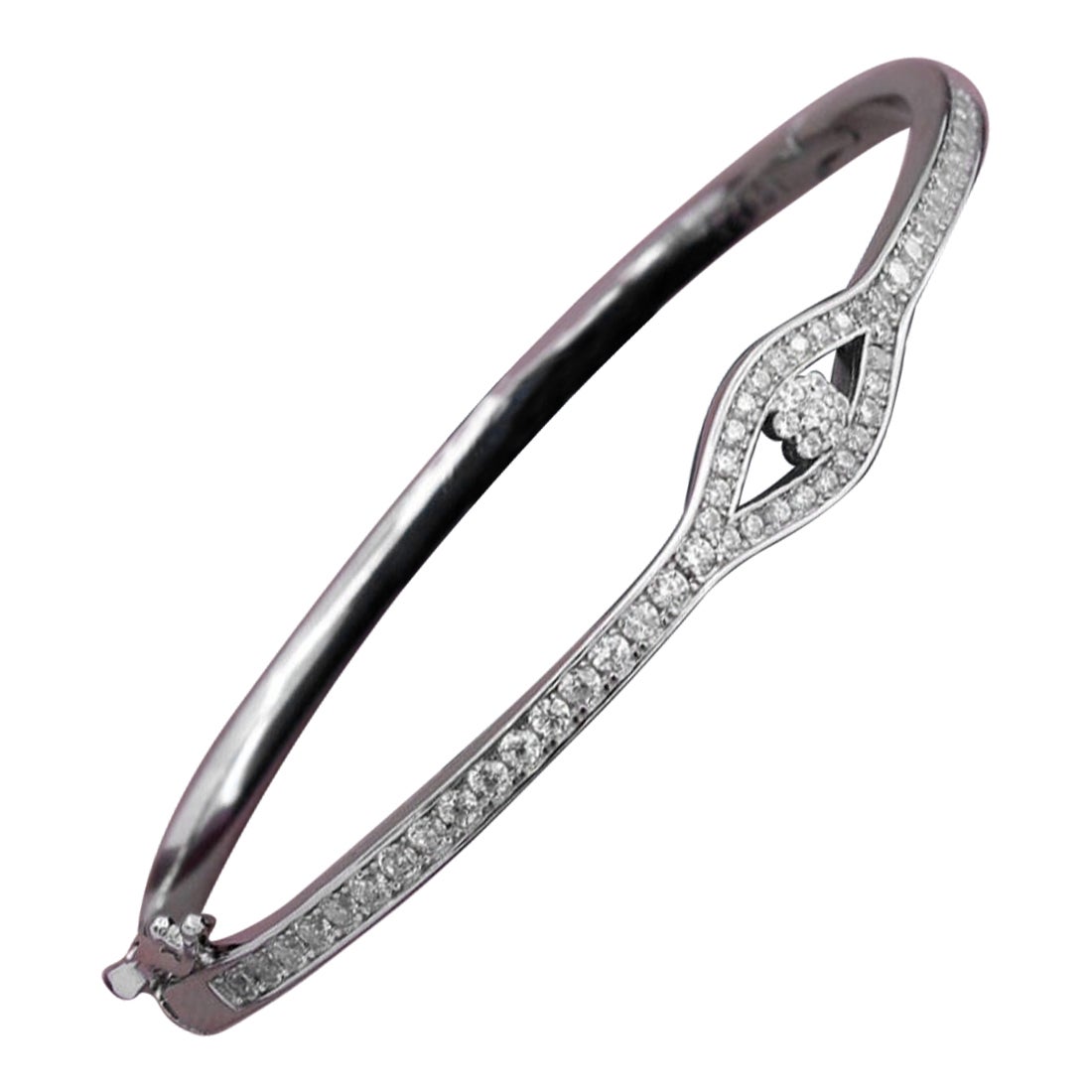 Natural Pave Diamond Cuff Bracelet 925 Sterling Silver Beautiful Bracelt For Her