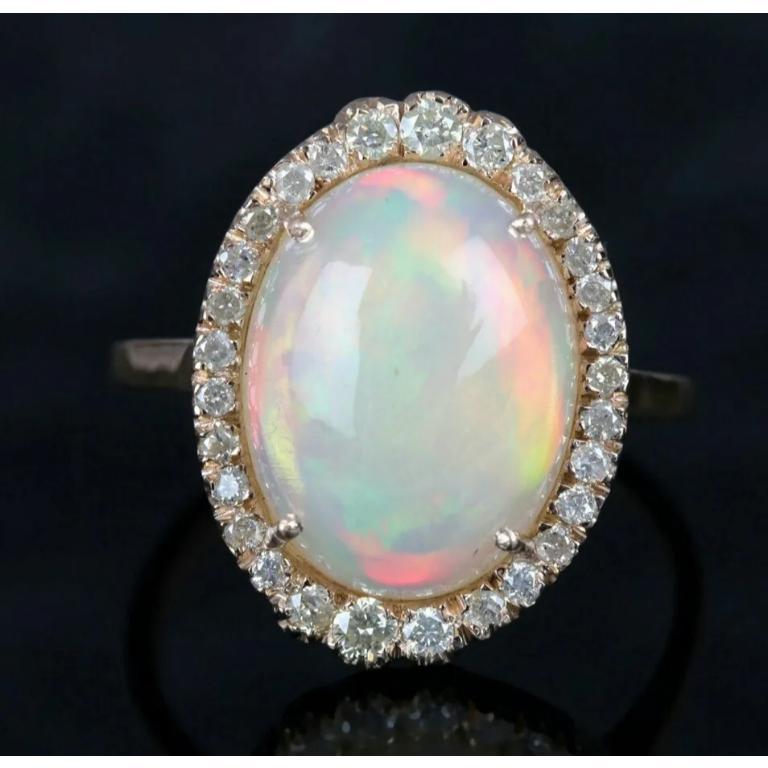 Natural Pave Diamond Ethiopian Opal GeRing 14k Gold Handmade Ring 
special Personalize: d order special buyer at special price
Light weight can be worn everyday

Additional information:
Condition: New without tags: A brand-new, unused, and unworn