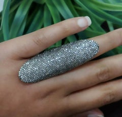 Natural Pave Diamond Full Finger Handmade 925 Silver Ring NS87