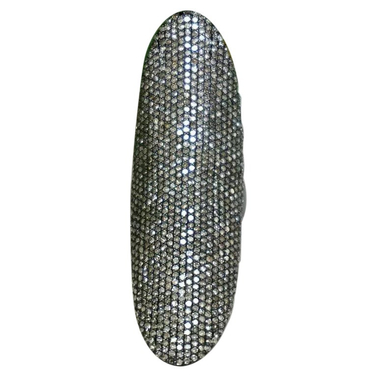 Bague faite main en argent 925 avec diamants pavés naturels, faite à la main NS87