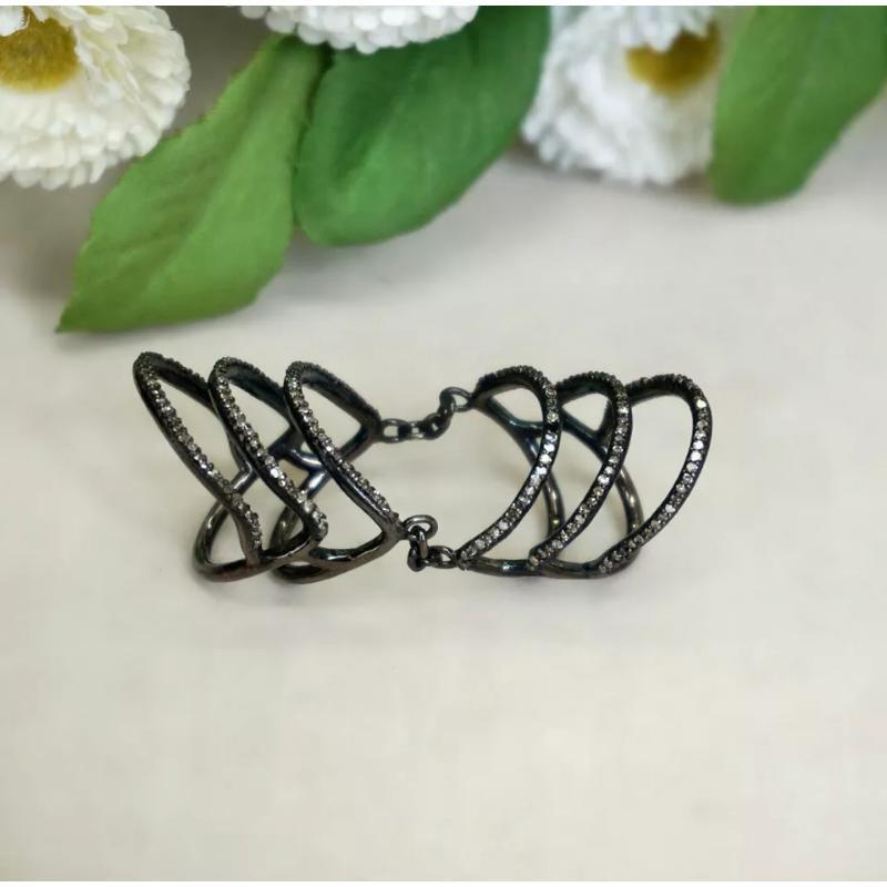 Natural Pave Diamond Full Finger Knuckle Ring 925 Silver Diamond Ring For Gift.
Light weight can be worn everyday

Additional information:
Condition: New without tags: A brand-new, unused, and unworn item (including handmade items) that is not in