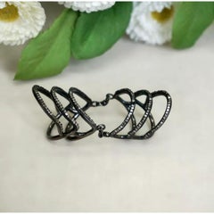 Natural Pave Diamond Full Finger Knuckle Ring in 925 Silver