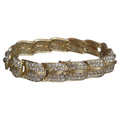 Natural Pave Diamond Leaf Link Bracelet with 12.30cttw in 18k Yellow Gold