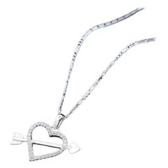 Collana con diamanti naturali a forma di cuore Ciondolo in argento 925 A. Silver