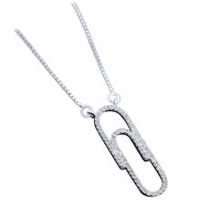 Colgante de diamantes con pavé natural de plata de ley 925 Collar minimalista para mujer.
