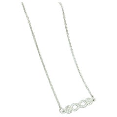 Natural Pave Diamond Pendant Infinity Sign 925 Sterling Silver Necklace For Her.