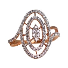Natural Pave Diamond Ring For Women 925 Sterling Silver Ring Anniversary Gift.