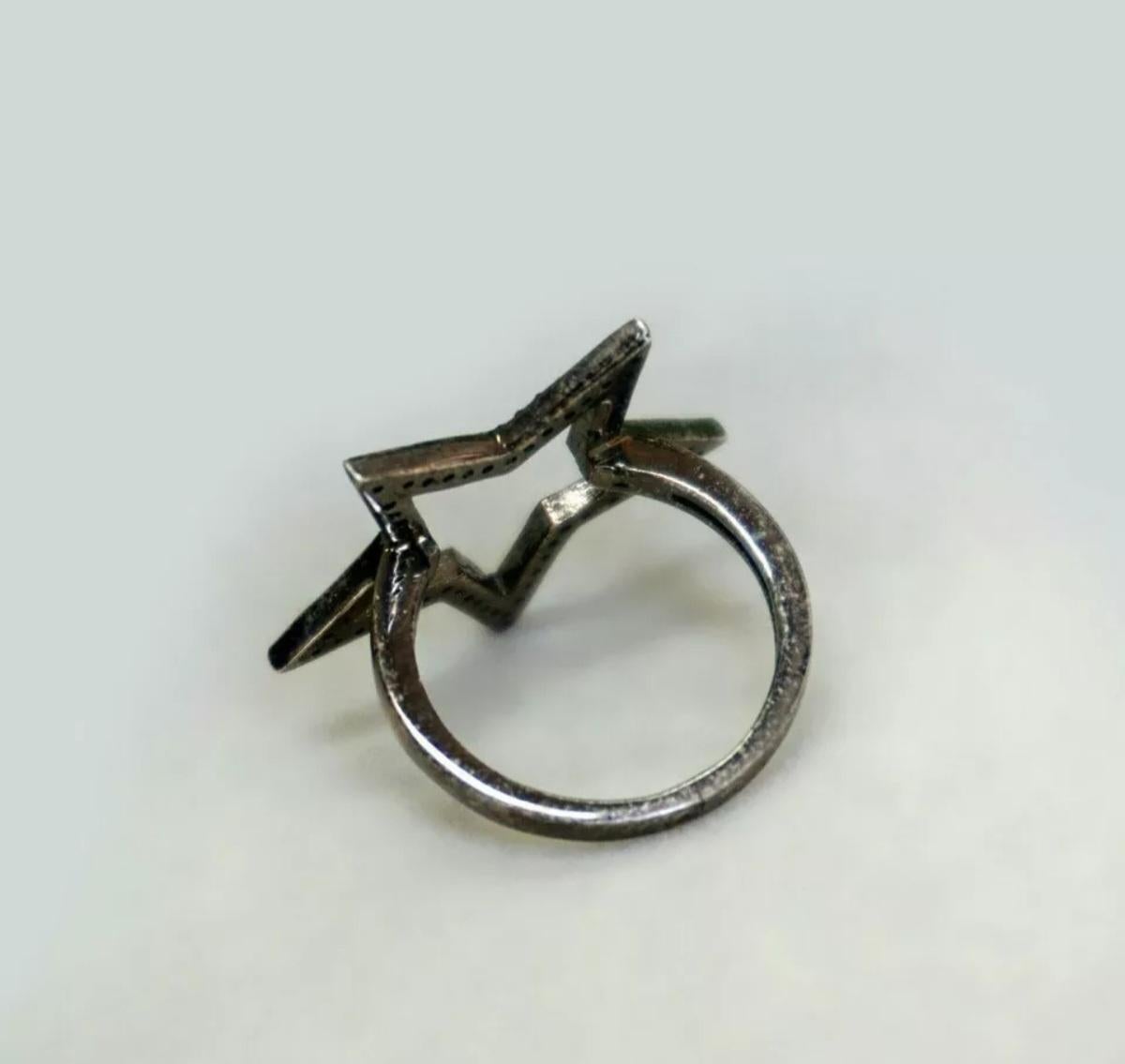 Taille ronde Bague étoile en diamants pavés naturels 925, bijouterie faite à la main, cadeau de anniversaire pour fille en vente