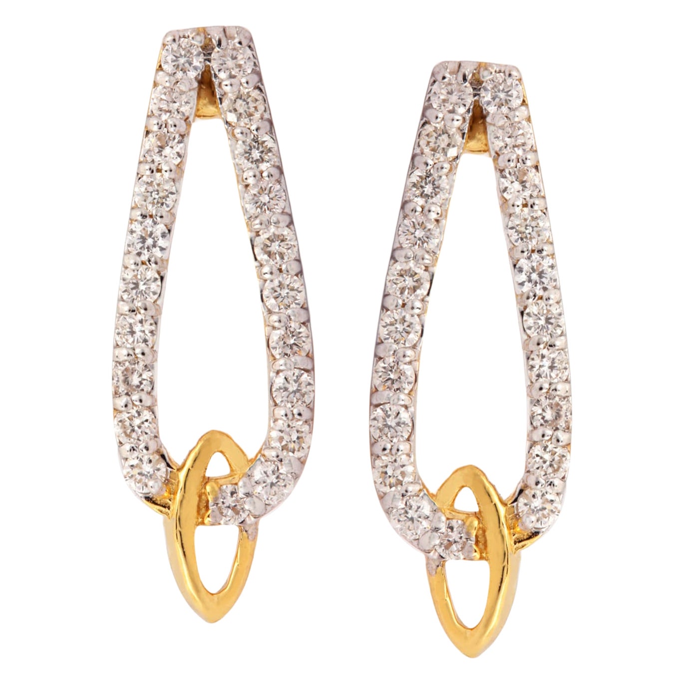 Natural Pave Diamond Stud Earrings Beautiful Gift For Her 14k Solid Gold Earring For Sale