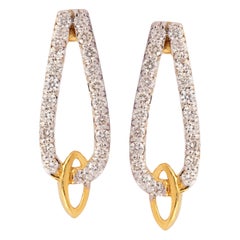 Natural Pave Diamond Stud Earrings Beautiful Gift For Her 14k Solid Gold Earring