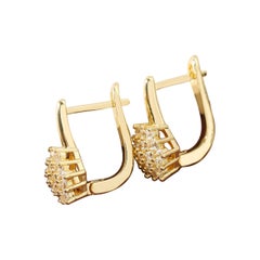 Natural Pave Diamond Studs For Women 925 Sterling Silver Earring Gift For Women