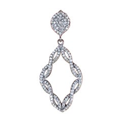 Pendants d'oreilles de style vintage en argent 925 avec diamants pavés naturels.