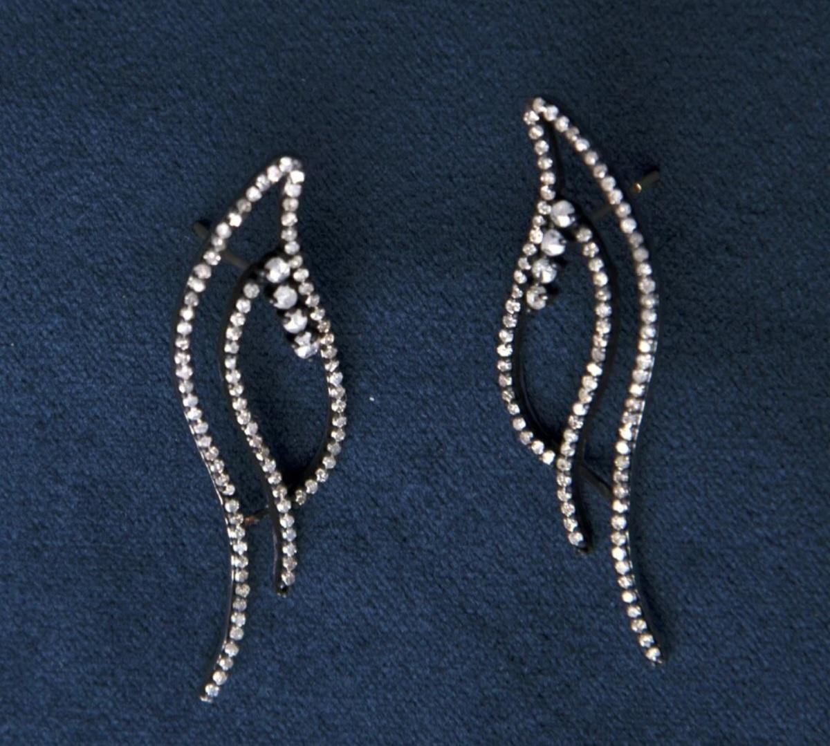 Natural Pave Diamond Wedding Earring 925 Sterling Silver Birthday Gift Earring. For Sale 1