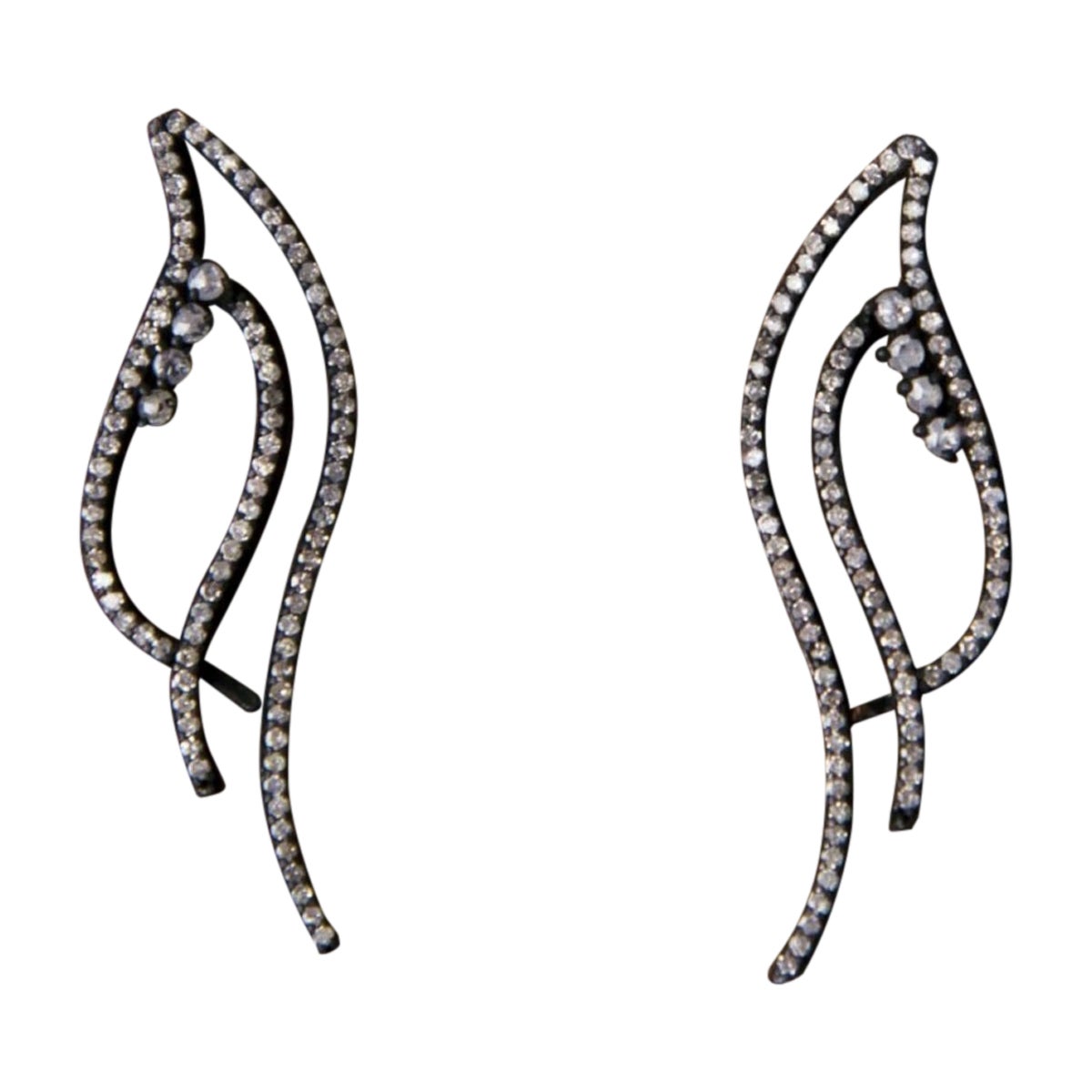 Natural Pave Diamond Wedding Earring 925 Sterling Silver Birthday Gift Earring. For Sale