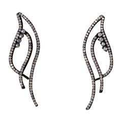 Natural Pave Diamond Wedding Earring 925 Sterling Silver Birthday Gift Earring.