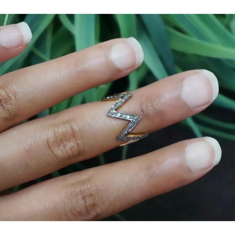 Natural Pave Diamond Zig Zag Ring 925 Silver Diamond Wedding Band Fine Jewelry.
Light weight can be worn everyday

Additional information:
Condition: New without tags: A brand-new, unused, and unworn item (including handmade items) that is not in