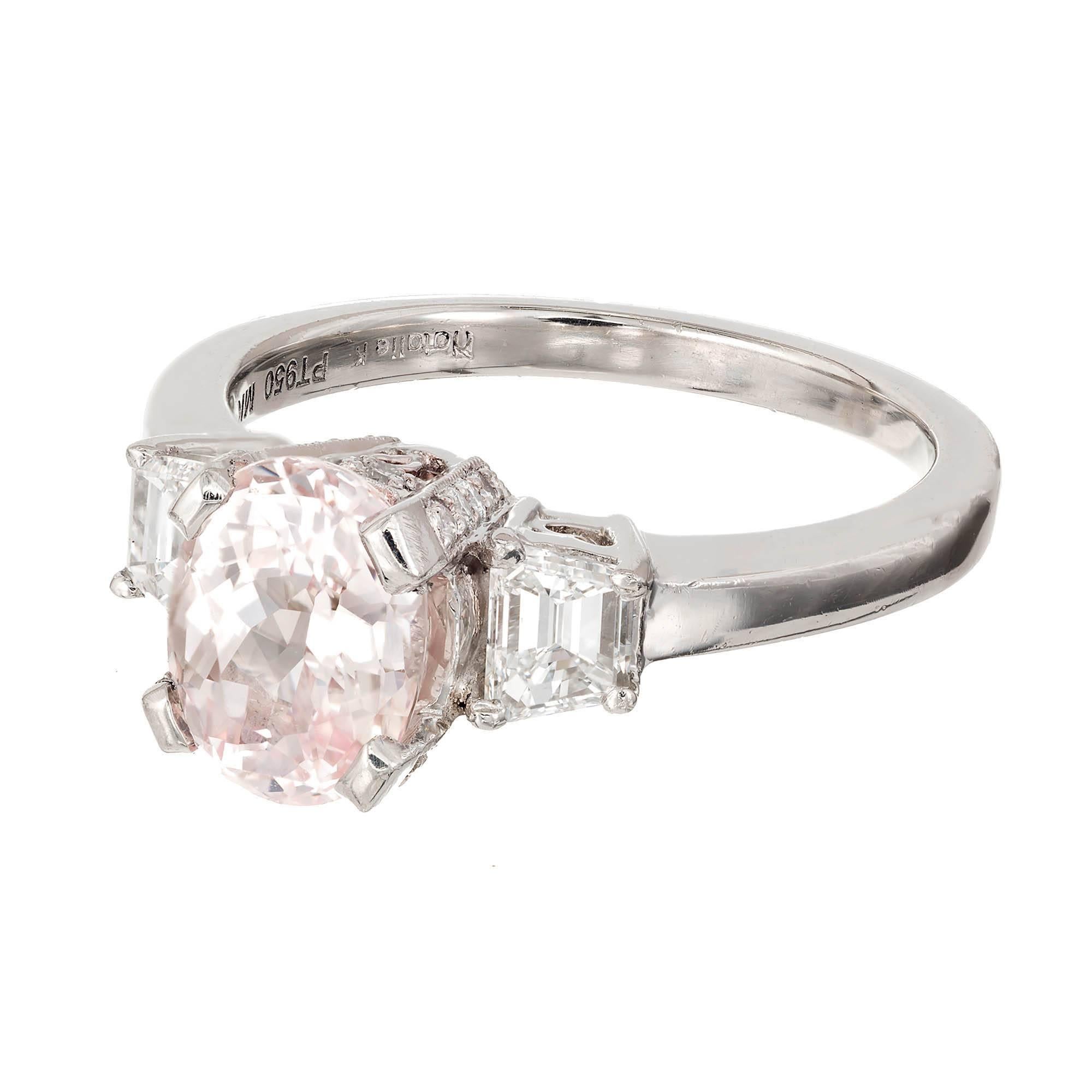 orange sapphire engagement ring