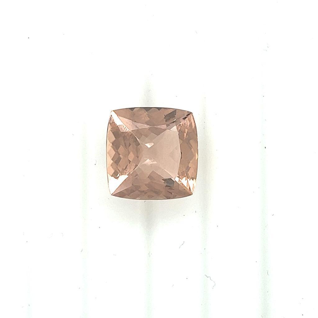 Natural Peach Morganite Cushion Cut 11.29 Cts Loose Gemstone Morganite Jewelry In New Condition For Sale In New York, NY