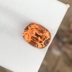 Natural Peach Orange Tourmaline Ring Gem 4.45 Carat Cushion Loose Gemstone