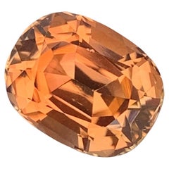 Natural Peach Orange Tourmaline Ring Gem 4.45 Carat Cushion Loose Gemstone