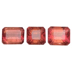 Natural Peachy Hue Pink Tourmaline Emerald Cut 13.76 Carat Loose Gemstone Parcel